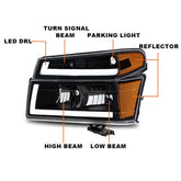 Black LED DRL Headlights Assembly For 2004-2012 Chevy Colorado GMC Canyon Isuzu LH+RH